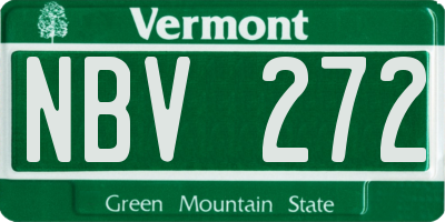 VT license plate NBV272