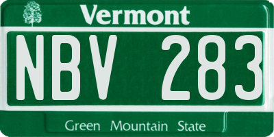 VT license plate NBV283