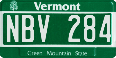 VT license plate NBV284