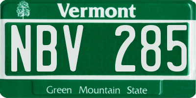 VT license plate NBV285