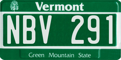 VT license plate NBV291