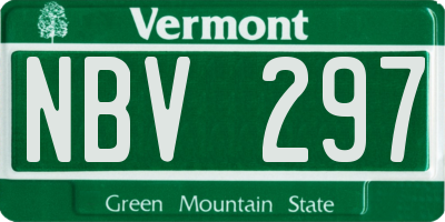 VT license plate NBV297