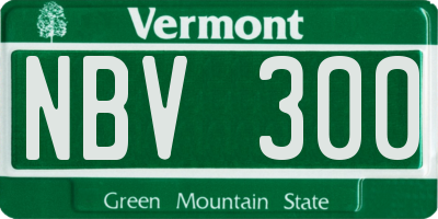VT license plate NBV300