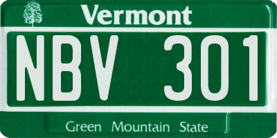 VT license plate NBV301