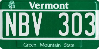 VT license plate NBV303
