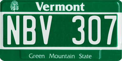 VT license plate NBV307