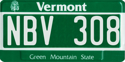 VT license plate NBV308