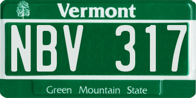 VT license plate NBV317