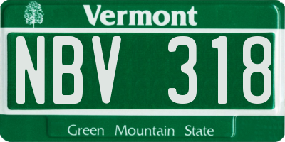 VT license plate NBV318