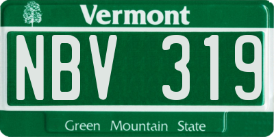 VT license plate NBV319
