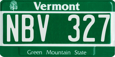 VT license plate NBV327