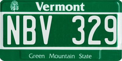 VT license plate NBV329
