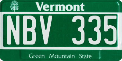 VT license plate NBV335