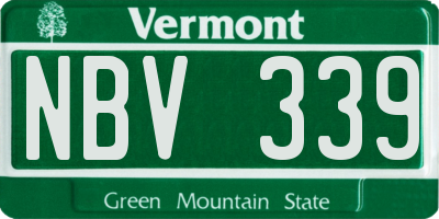 VT license plate NBV339