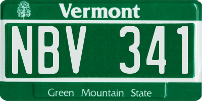 VT license plate NBV341