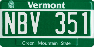 VT license plate NBV351