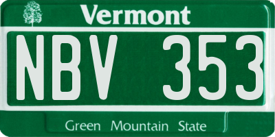 VT license plate NBV353
