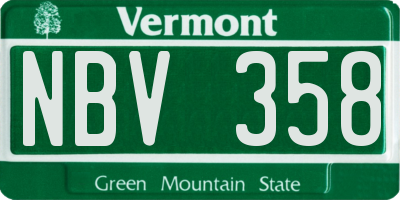 VT license plate NBV358