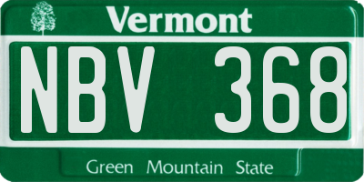 VT license plate NBV368