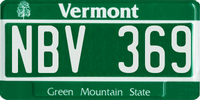 VT license plate NBV369
