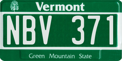 VT license plate NBV371