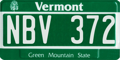 VT license plate NBV372