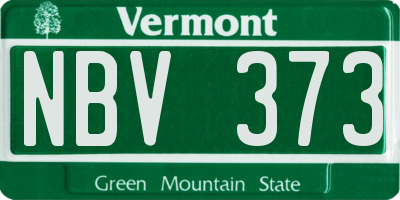 VT license plate NBV373