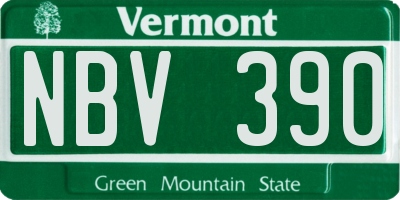 VT license plate NBV390
