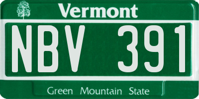 VT license plate NBV391
