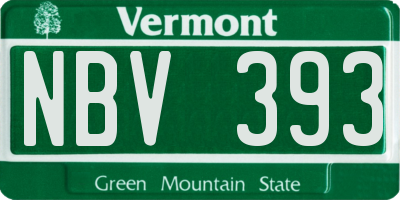 VT license plate NBV393