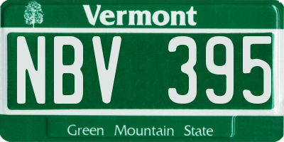 VT license plate NBV395