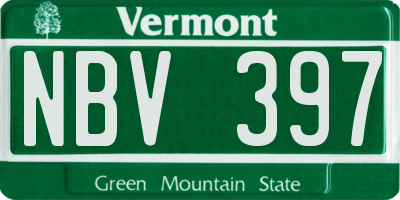 VT license plate NBV397