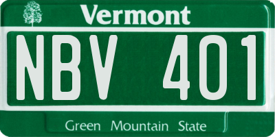 VT license plate NBV401