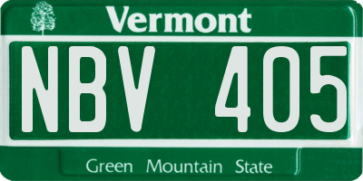 VT license plate NBV405