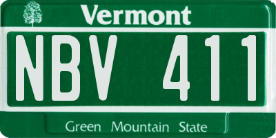 VT license plate NBV411