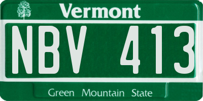 VT license plate NBV413