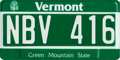 VT license plate NBV416