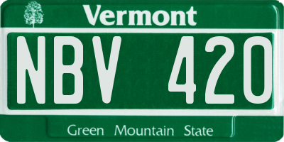 VT license plate NBV420