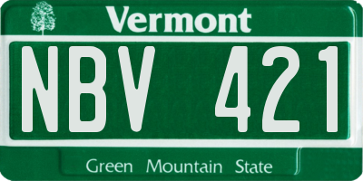 VT license plate NBV421