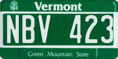 VT license plate NBV423