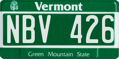 VT license plate NBV426