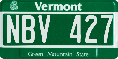 VT license plate NBV427