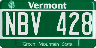 VT license plate NBV428
