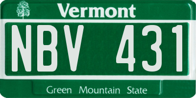 VT license plate NBV431