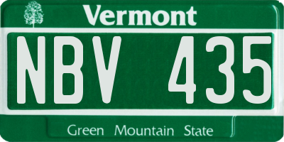 VT license plate NBV435