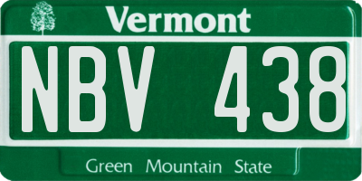 VT license plate NBV438
