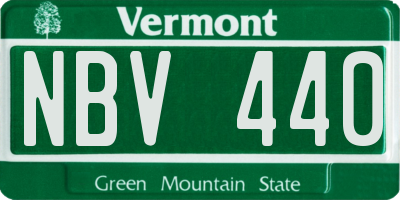 VT license plate NBV440