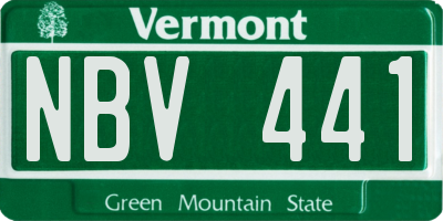 VT license plate NBV441
