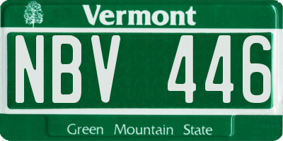 VT license plate NBV446