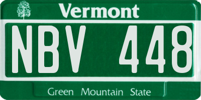 VT license plate NBV448